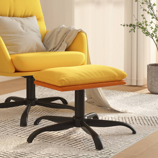 vidaXL Fotpall senapsgul 60x60x39 cm tyg och konstläder
