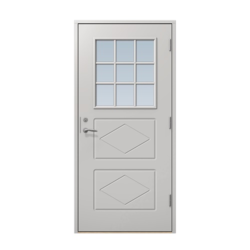 Entrédörr till villa Benarp 9 x 21, Högerhängd, Ljusgrå