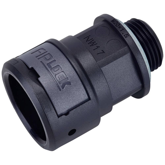 Fränkische Rohrwerke 4890305800 ASPA-12M20PB Slangskruvlåsning Svart M20 x 1.5 12 mm Rak 10 st