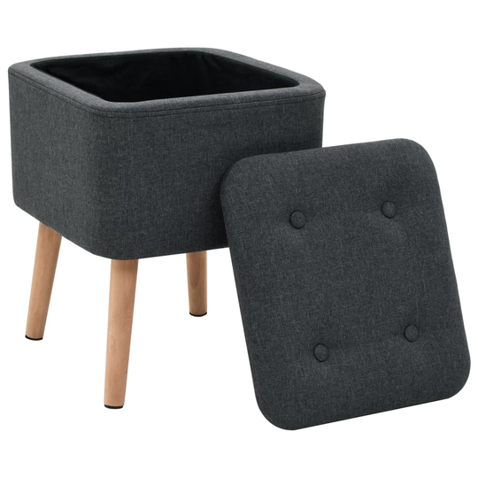 vidaXL Förvaringspall tyg rektangulär 38x36x46 cm mörkgrå