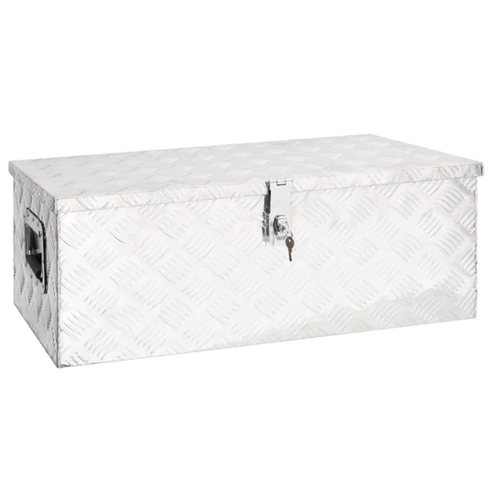 vidaXL Förvaringslåda silver 80x39x30 cm aluminium