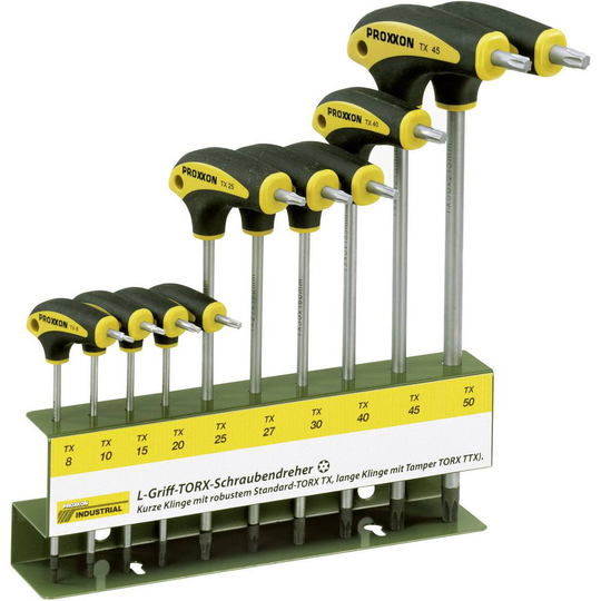 Verkstad Skruvmejsel set 10 delar Proxxon Industrial BO L-hantag Inner-sextandhålsgrepp (TX), Sexkant BO