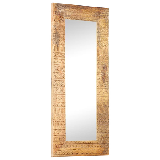 vidaXL Handsnidad spegel 110x50x11 cm massivt mangoträ