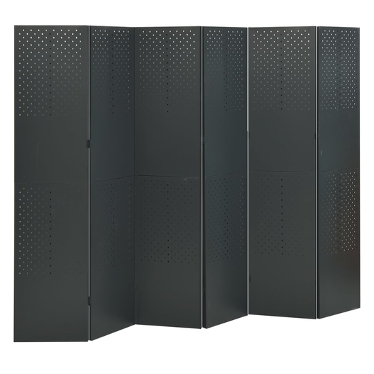 vidaXL Rumsavdelare 6 paneler antracit 240x180 cm stål
