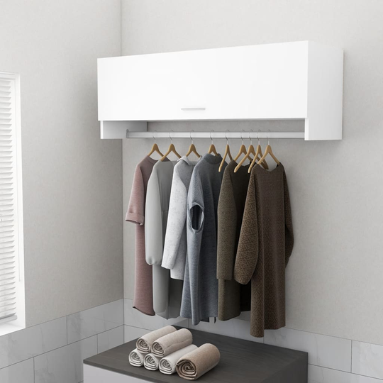 vidaXL Garderob vit 100x32,5x35 cm spånskiva