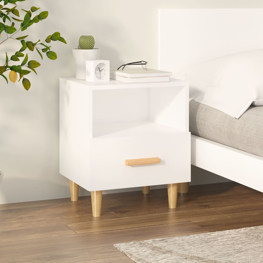 vidaXL Sängbord vit 40x35x47 cm