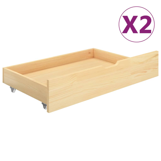 vidaXL Sänglådor 2 st massiv furu