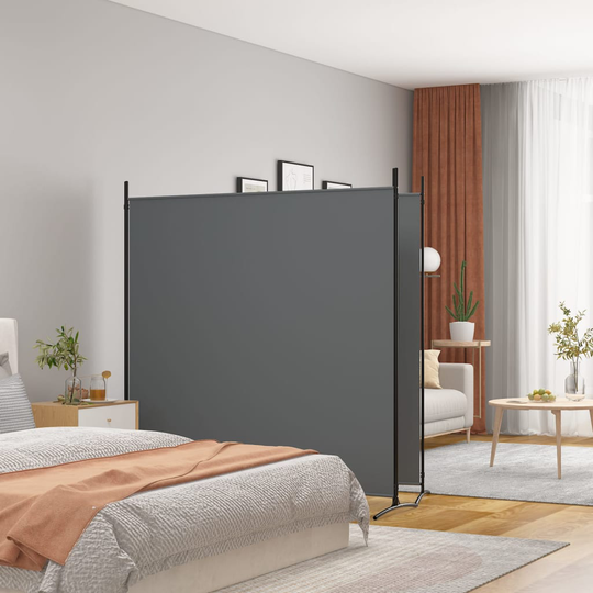 vidaXL Rumsavdelare 2 paneler antracit 348x180 cm tyg