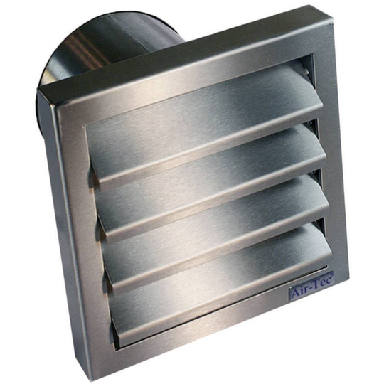 Ventilationsgaller m kallrasskydd Rostfritt stål Håldiameter: 10 cm Wallair N31845