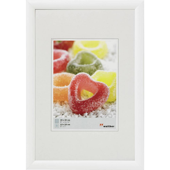 walther+ design Växelram akryl KP318W Pappersformat: 13 x 18 cm Vit