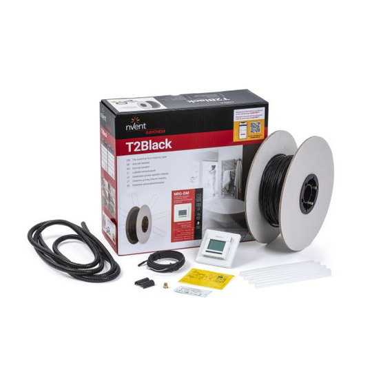 RAYCHEM T2Black Golvvärmepaket med digital termostat, 12 W/m