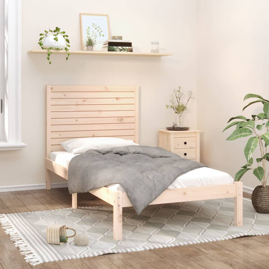 vidaXL Sängram massiv trä 100x200 cm