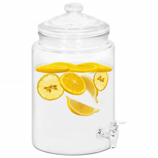 vidaXL Glasbehållare med tappkran 5800 ml glas
