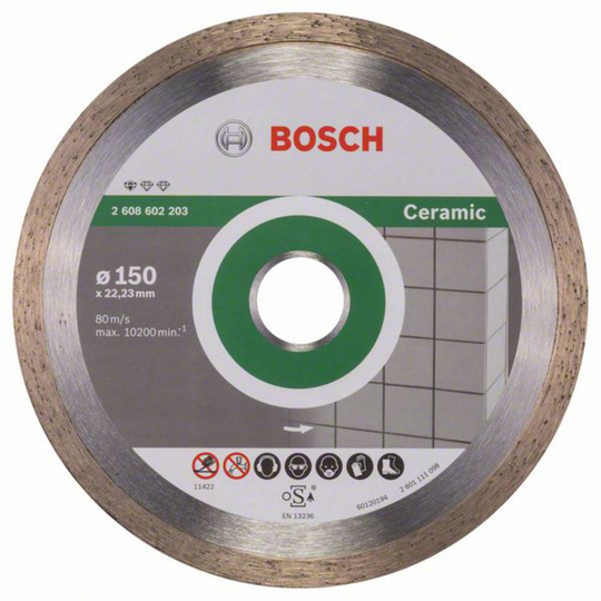Diamantkapskiva Professional för keramik, 150 x 22,23 x 1,6 x 7 mm, 1-pack Bosch Accessories 2608602203 Diameter 150 mm 1 st