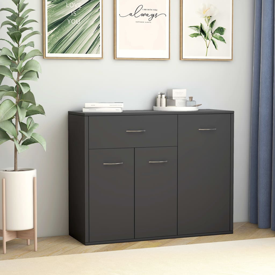 vidaXL Skänk grå 88x30x70 cm spånskiva