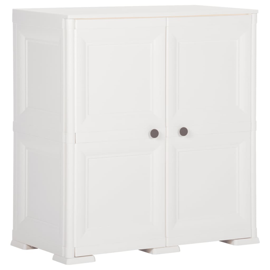 vidaXL Plastskåp 79x43x85,5 cm träimitation vit