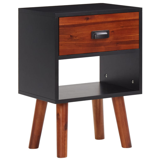 vidaXL Sängbord 40x30x57 cm massivt akaciaträ och MDF