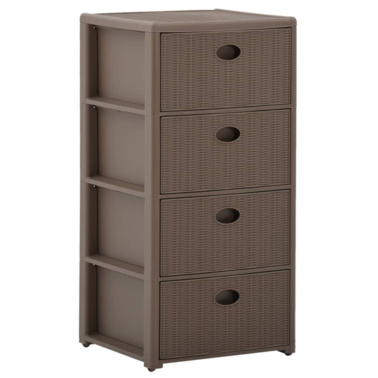 vidaXL Hurts med 4 lådor taupe 40x40x80 cm