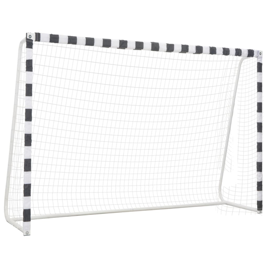 vidaXL Fotbollsmål 300x200x90 cm metall svart och vit