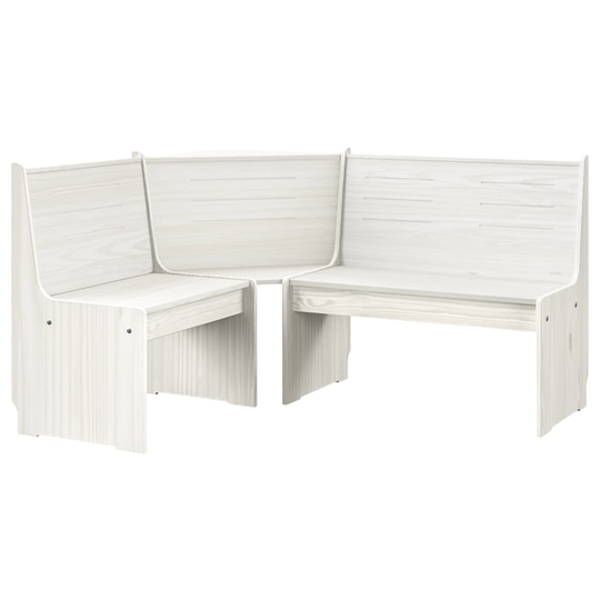 vidaXL Hörnbänk 151 cm massiv furu vit