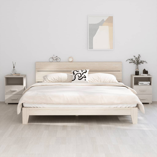 vidaXL Sängbord 2 st vit 40x35x62 cm massiv furu