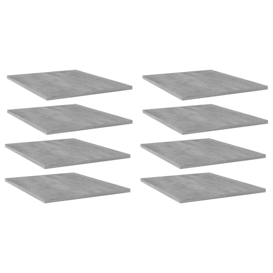 vidaXL Hyllplan 8 st betonggrå 40x50x1,5 cm spånskiva