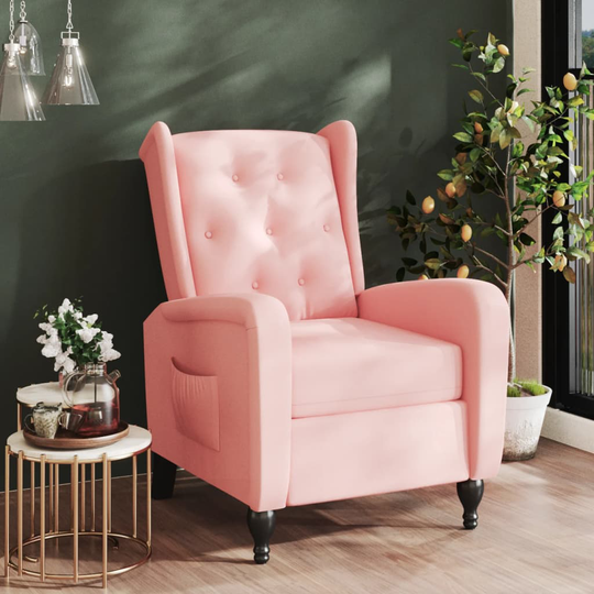 vidaXL Reclinerfåtölj rosa sammet
