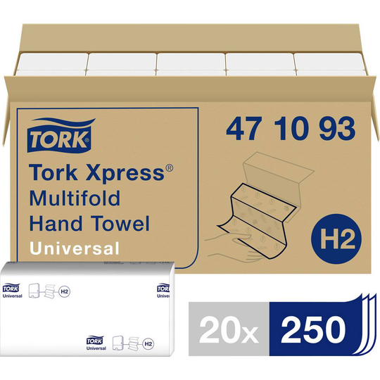 Pappershanddukar 20 st TORK 471093 Lämplig för: Tork H2