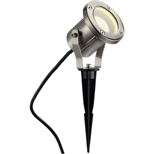 Trädgårdsspotlight EEK: A++ (A++ - E) LED, Lågenergilampa, Halogen GU10 35 W Nautilus Spike 229740 Rostfritt stål