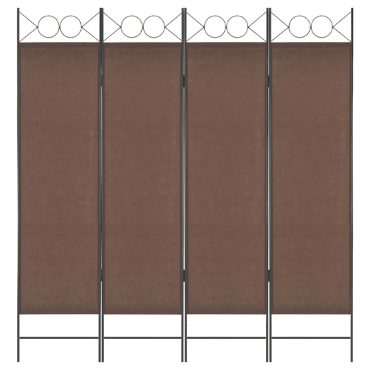 vidaXL Rumsavdelare 4 paneler brun 160x180 cm