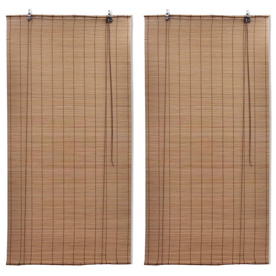 vidaXL Rullgardin bambu 2 st 150x220 cm brun