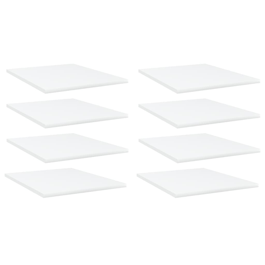vidaXL Hyllplan 8 st vit 40x50x1,5 cm spånskiva