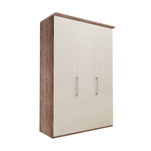 Garderob Atlanta - Mörk rustik ek 150 cm, 216 cm, Med kornisch