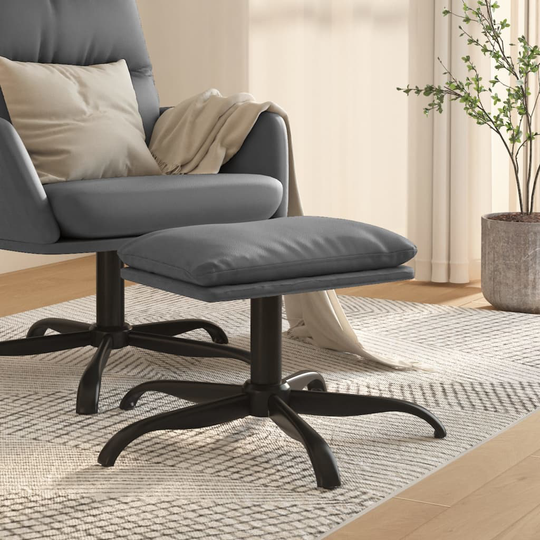 vidaXL Fotpall antracitgrå 60x60x39 cm konstläder