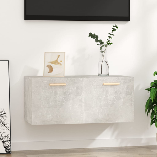 vidaXL Väggskåp betonggrå 80x35x36,5 cm konstruerat trä