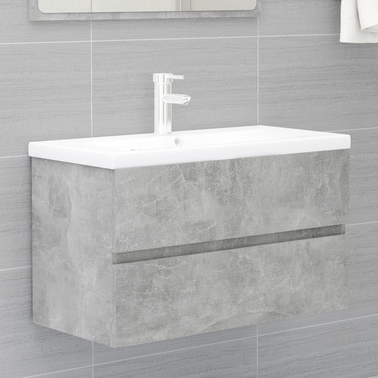 vidaXL Tvättställsskåp betonggrå 80x38,5x45 cm spånskiva