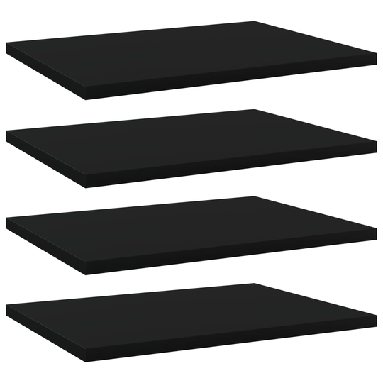 vidaXL Hyllplan 4 st svart 40x30x1,5 cm spånskiva