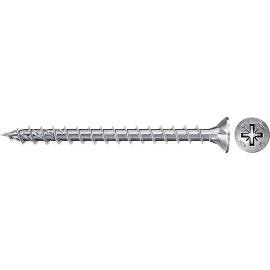 Fischer Power-Fast II CZF 670186 Spånskivs-skruv 4 mm 20 mm Stjärnskruvmejsel Pozidrivspår Stål galvaniskt förzinkad 1000 st