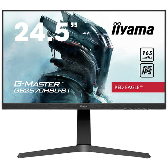 Iiyama G-MASTER Red Eagle GB2570HSU-B1 Spelskärm 62.2 cm (24.5 tum) 1920 x 1080 pixel Full HD 0.5 ms DisplayPort, HDMI, Hörlurar (2.5 mm), Audio Line In, USB