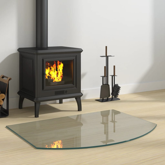 vidaXL Glasskiva för öppen spis 80x60 cm