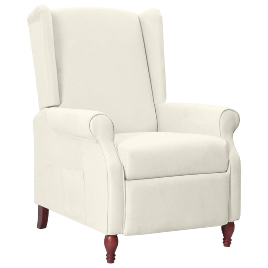 vidaXL Öronlappsfåtölj recliner beige mikrofibertyg