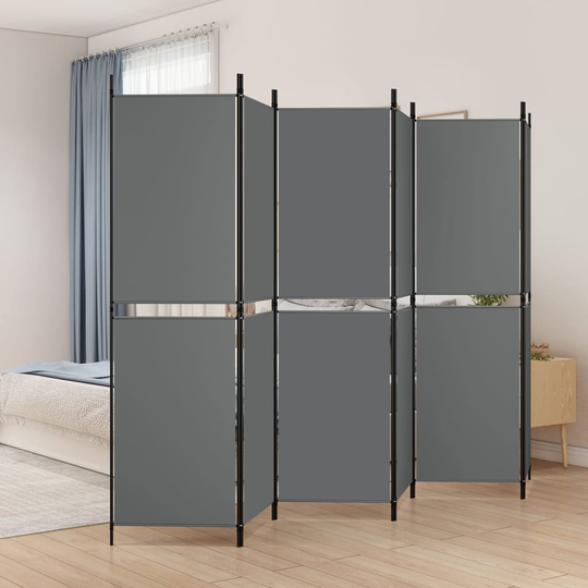 vidaXL Rumsavdelare 6 paneler antracit 300x180 cm tyg