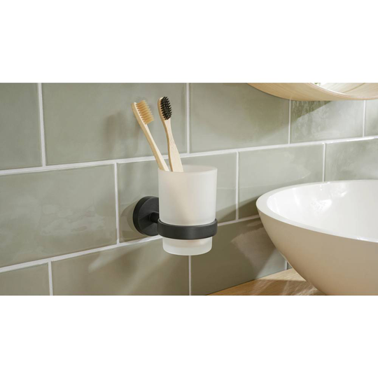 Tandborstkopp Lim MOON BLACK tesa 40566-00000-00 Svart (matt), Glas satinerat