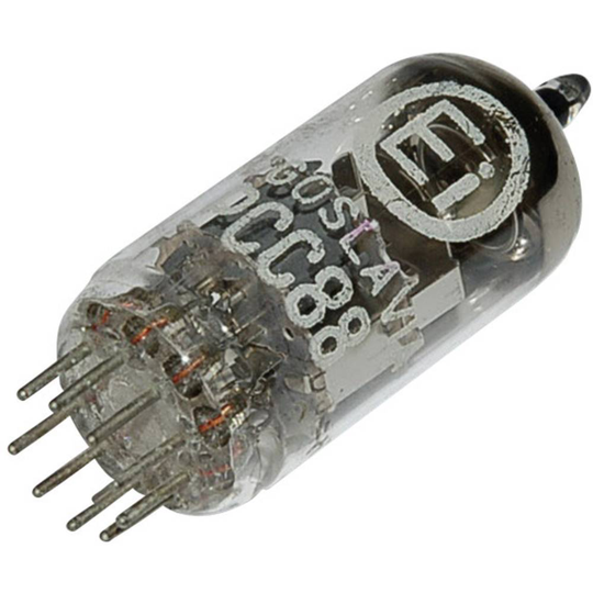 PCC 88 = 7 DJ 8 Elektronrör Dubbeltriod 90 V 15 mA Antal poler: 9 Lampsockel: Noval Innehåll 1 st