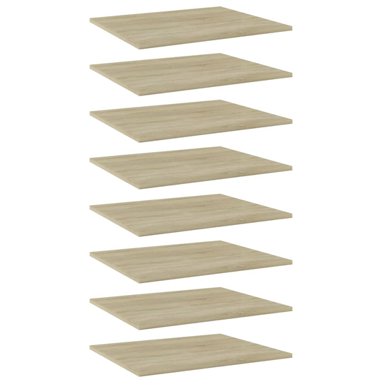 vidaXL Hyllplan 8 st sonoma-ek 60x50x1,5 cm spånskiva