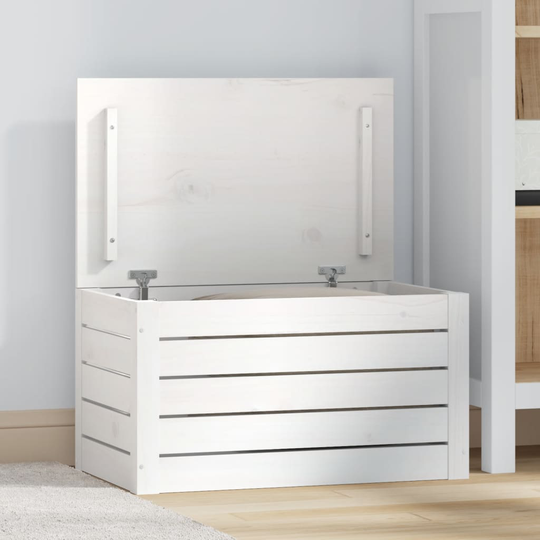 vidaXL Förvaringslåda vit 59,5x36,5x33 cm massiv furu
