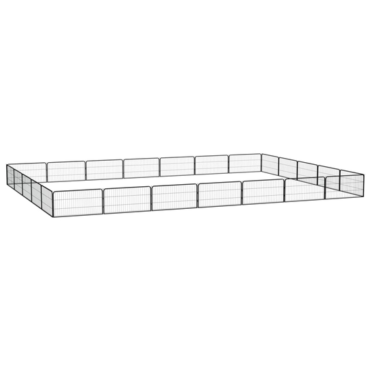 vidaXL Hundbur 24 paneler svart 100x50 cm pulverlackerat stål