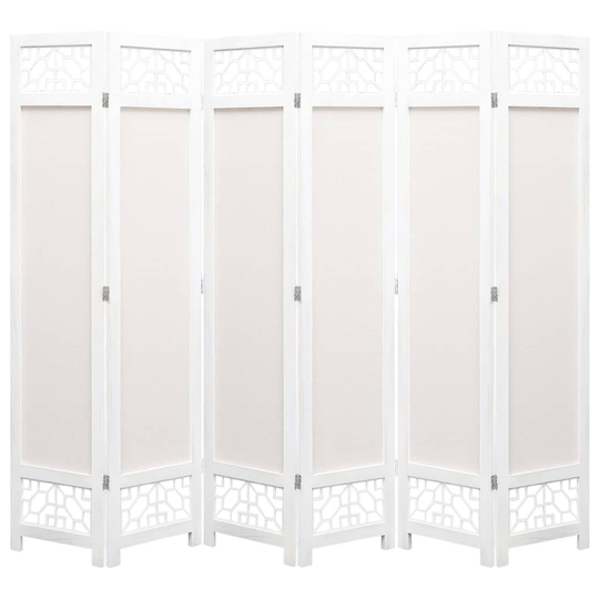 vidaXL Rumsavdelare 6 paneler 210x165 cm gräddvit tyg