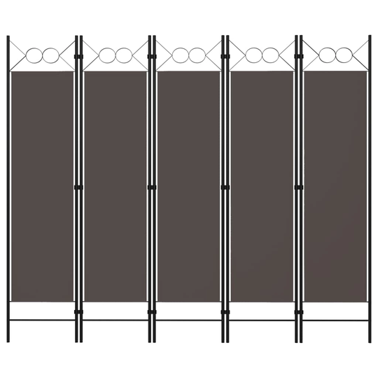 vidaXL Rumsavdelare 5 paneler antracit 200x180 cm