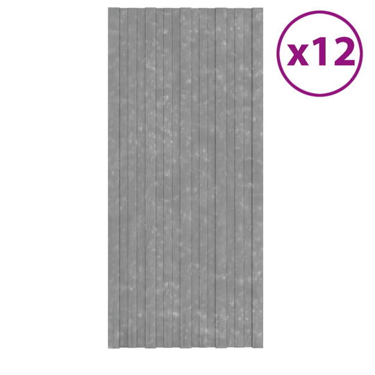 vidaXL Takprofiler 12 st galvaniserat stål silver 100x45 cm